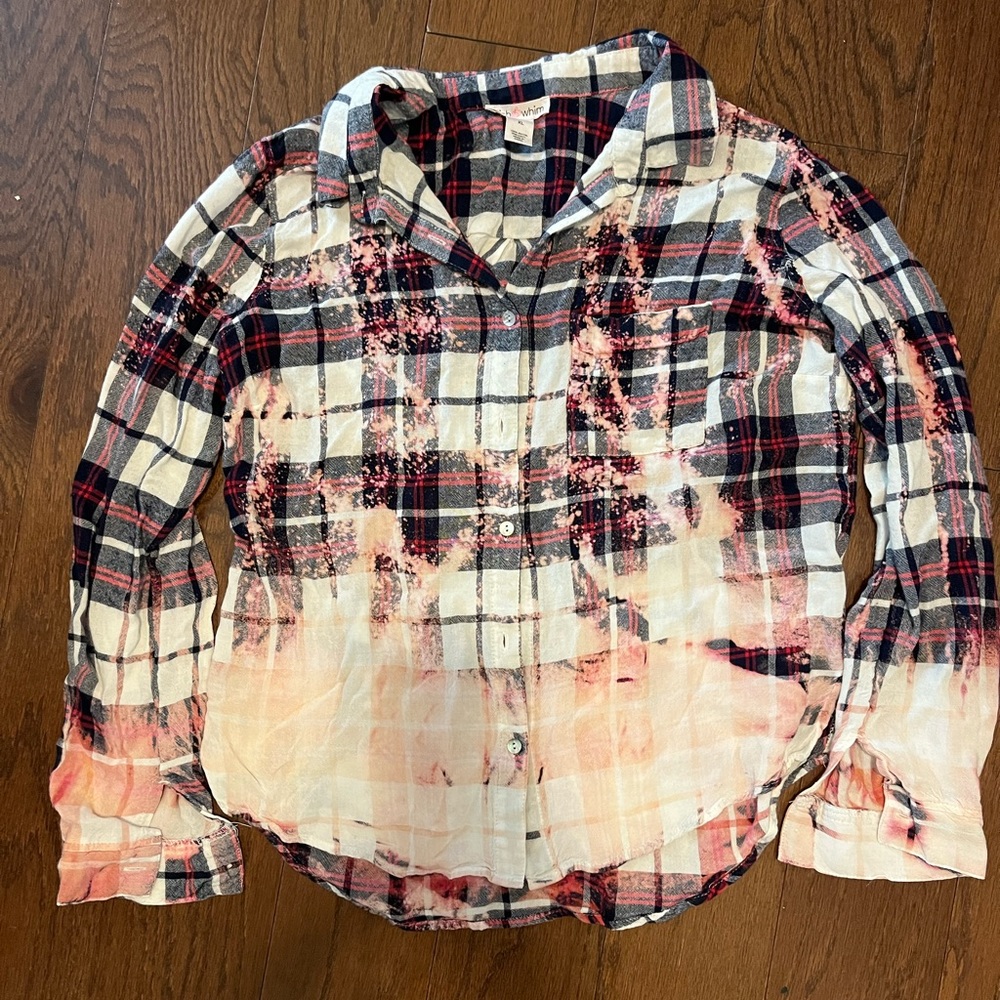Hand-Bleached Flannel Shirt